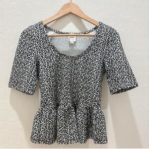 Maeve Black and White Patterned Blouse